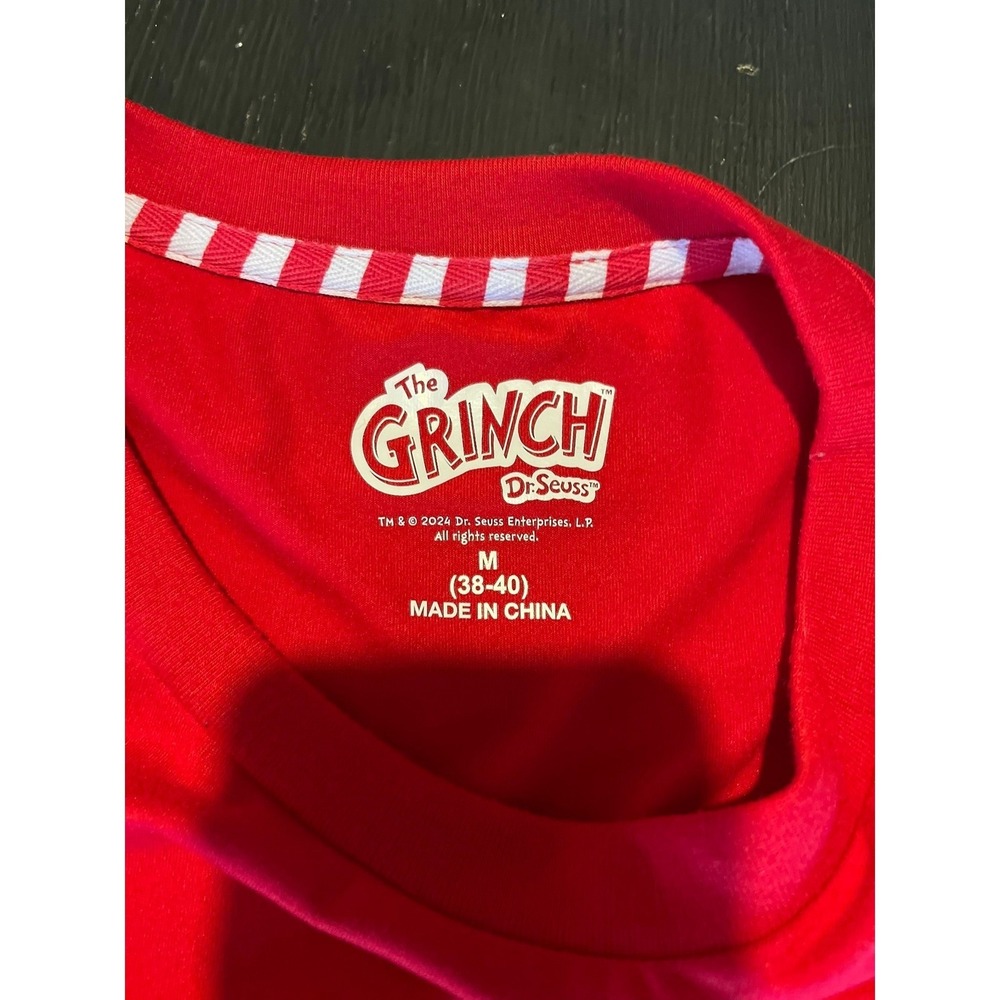 Grinch Go Grinch or Go Home Graphic Holiday Long Sleeve Red Top - Picture 3 of 4